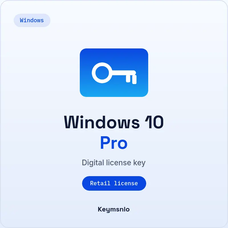 Keymsnio product card: Windows 10 Pro, Retail license