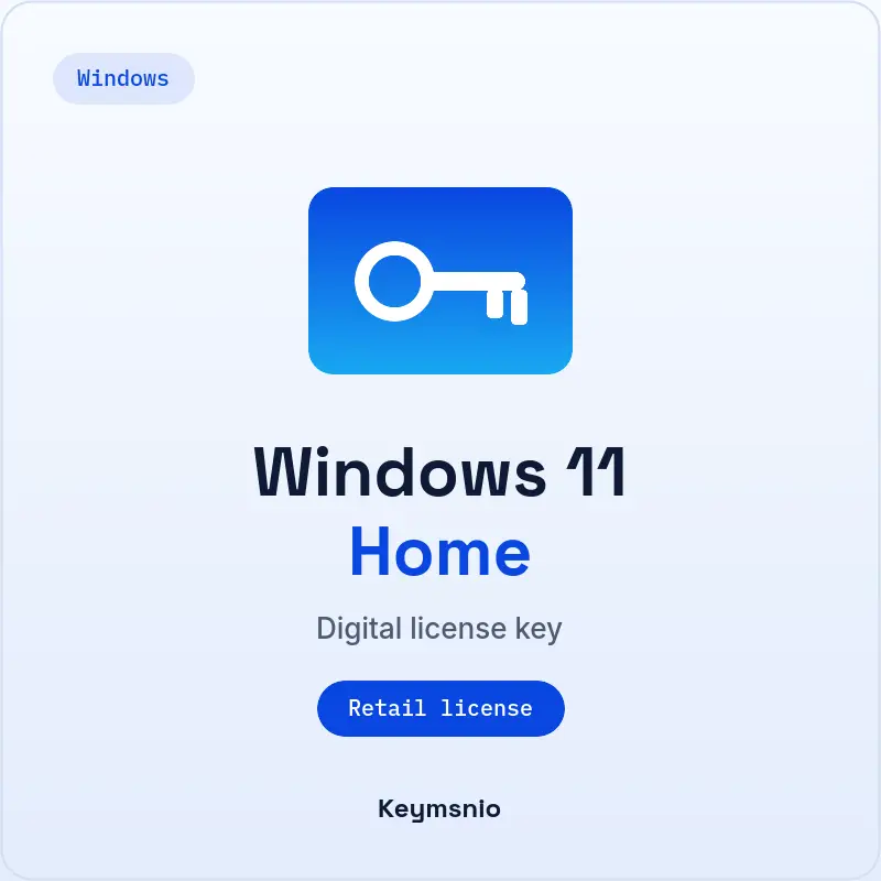 Keymsnio product card: Windows 11 Home, Retail license